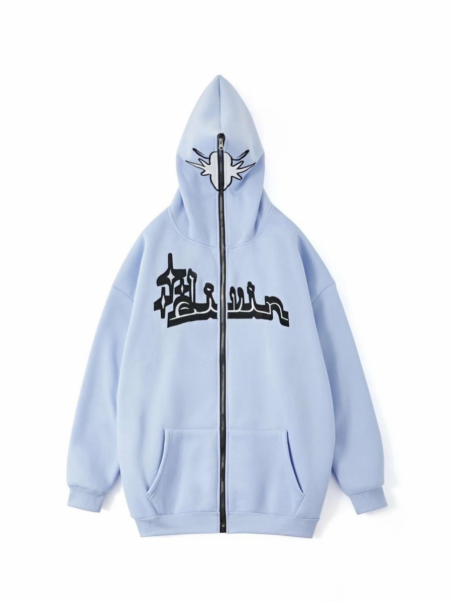 Outerwear | * Men'S Gothic Starry Embroidered Zip Up Hoodie