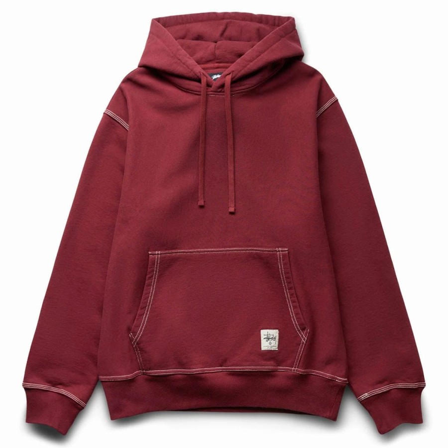 Hoodies & Sweatshirts | * Contrast Stitch Label Hoodie Berry