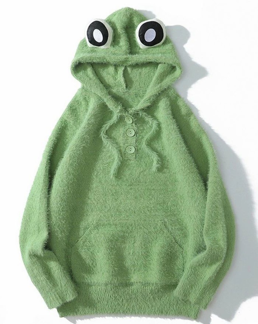 Outerwear | * Cute Fleece Frog Hoodie