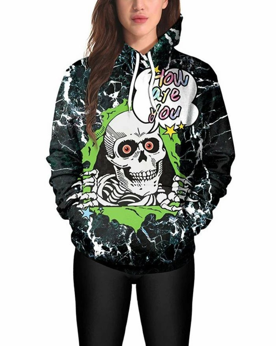 Outerwear | * Halloween 3D Spoof Skull Print Hoodie