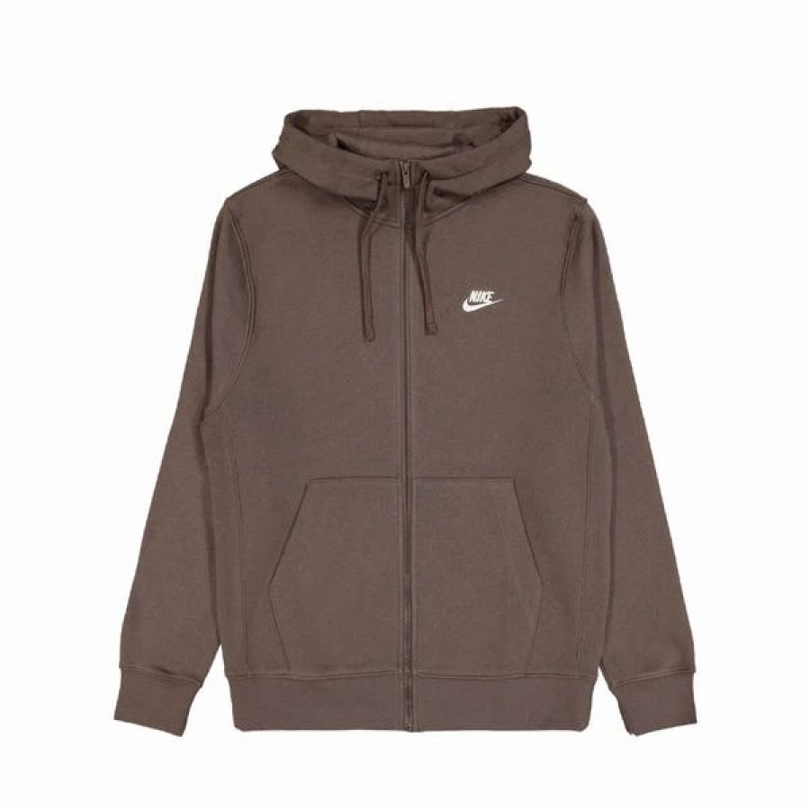 Mens Tops | * Men'S Nike Olive Grey Sportswear Club Fleece Zip Hoodie (Bv2645 004) S