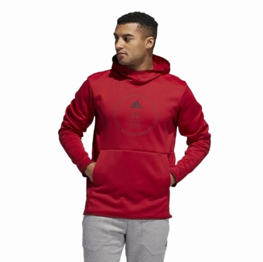 Mens Tops | * Adidas Active Maroon/Black Team Issue Badge Of Sport Hoodie S