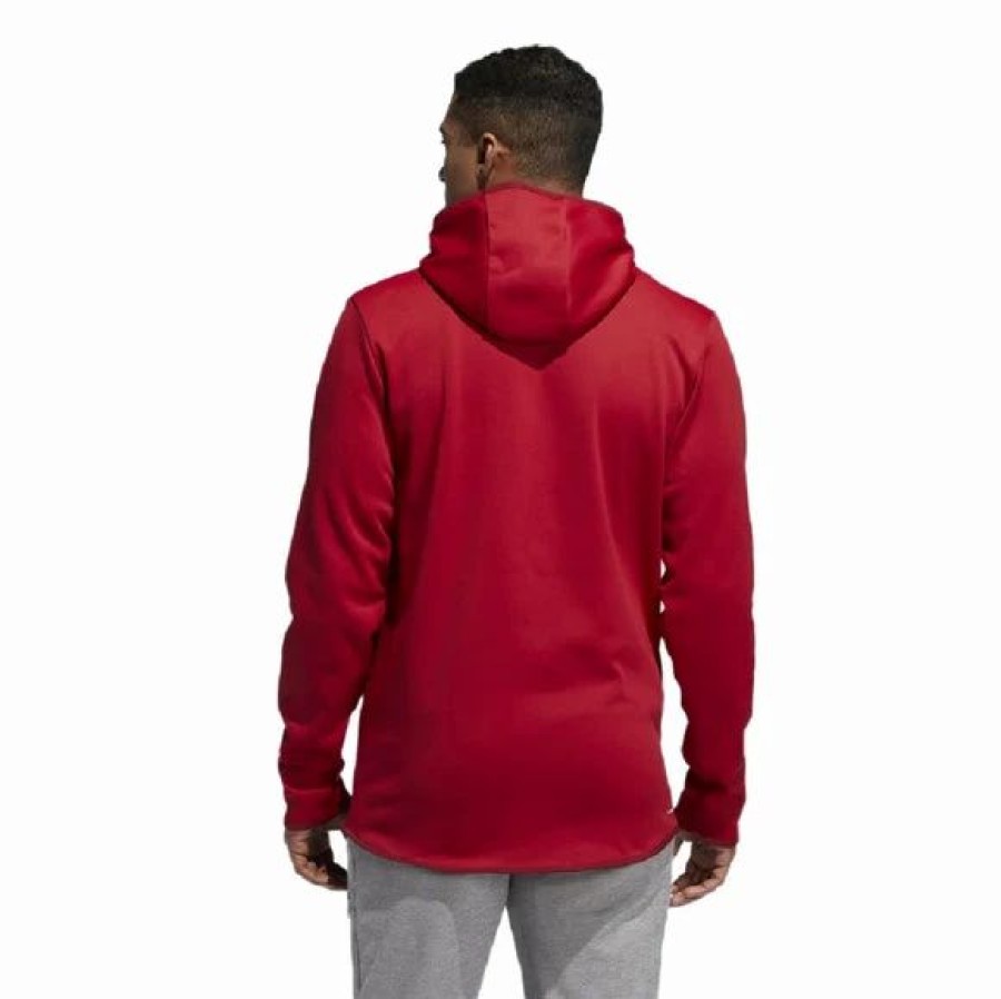 Mens Tops | * Adidas Active Maroon/Black Team Issue Badge Of Sport Hoodie S