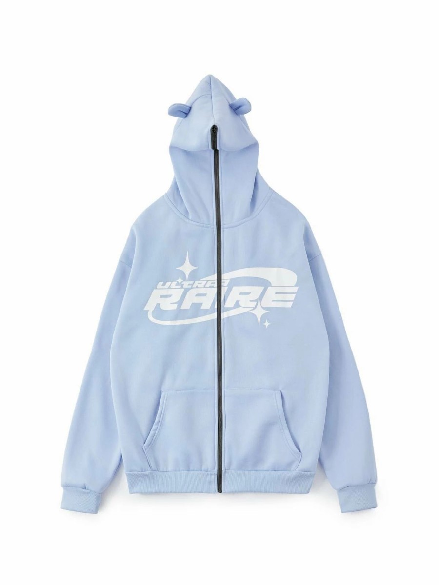 Outerwear | * Ear Design Zip Up Graphic Hoodie