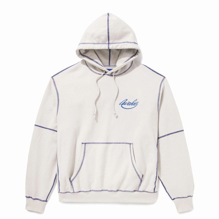 Hoodies & Sweatshirts | * Contrast Stitch Script Logo Hoodie Cream