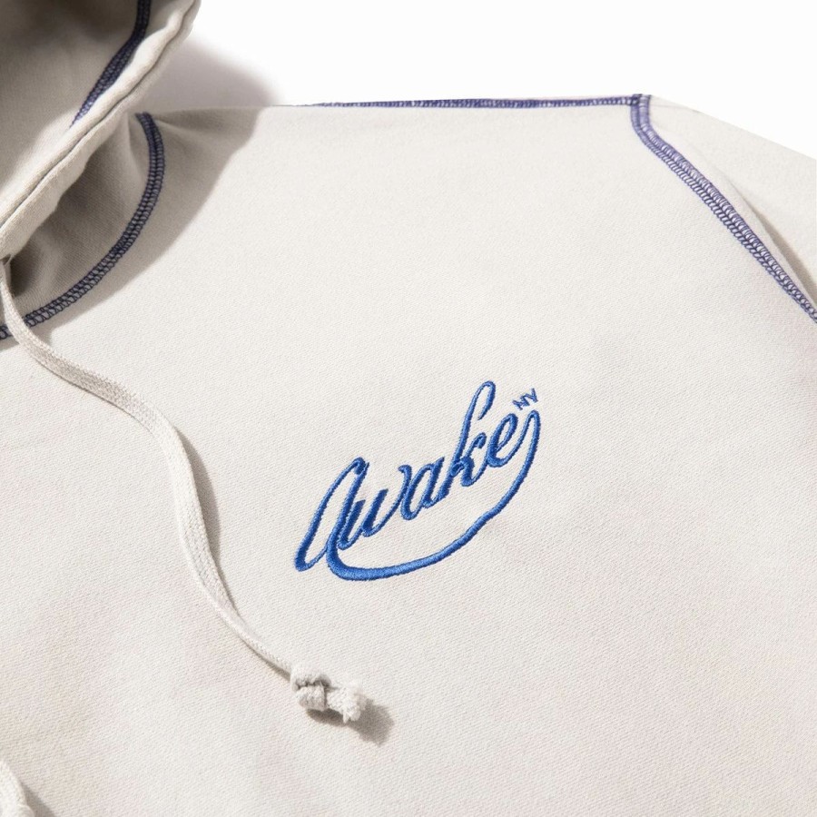 Hoodies & Sweatshirts | * Contrast Stitch Script Logo Hoodie Cream