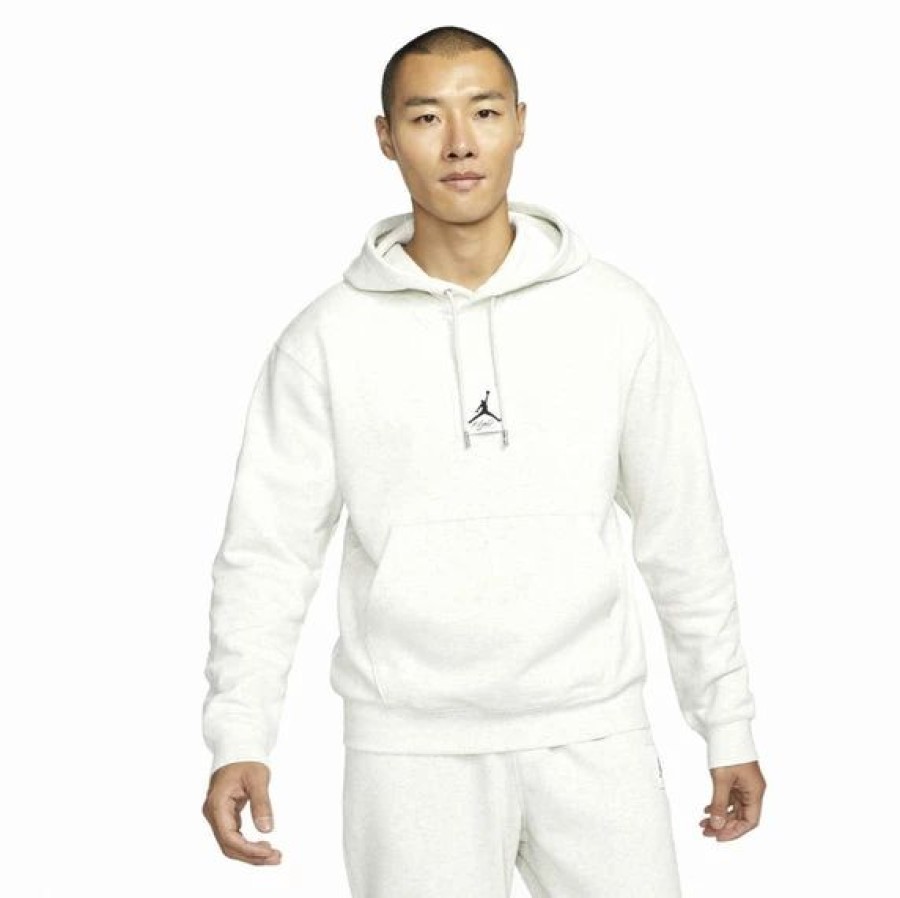 Mens Tops | * Men'S Jordan Oatmeal Heather Statement Fleece Pullover Hoodie S