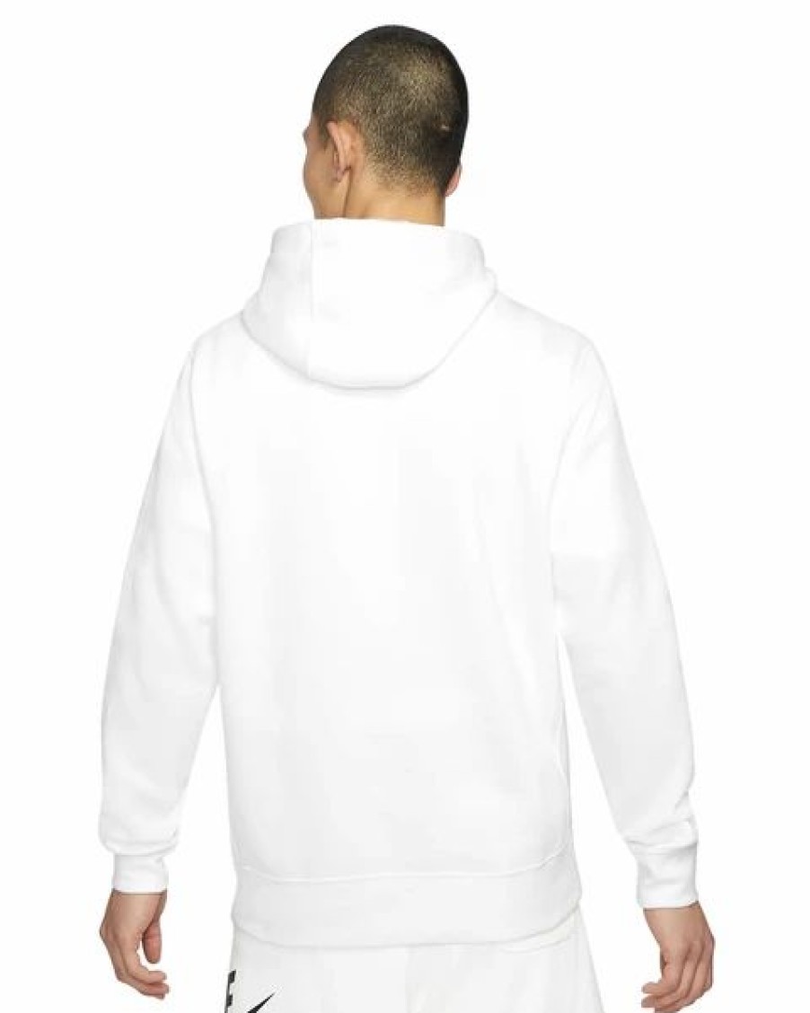 Mens Tops | * Men'S Nike Sportswear White/Black Club Fleece Full-Zip Hoodie (Bv2645 100) Xs