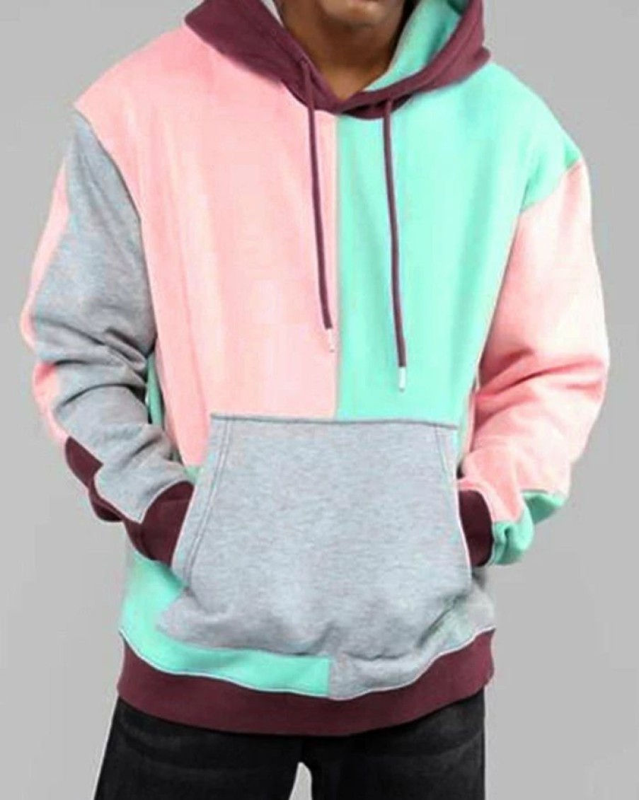 Outerwear | * Men'S Color Block Panel Hoodie