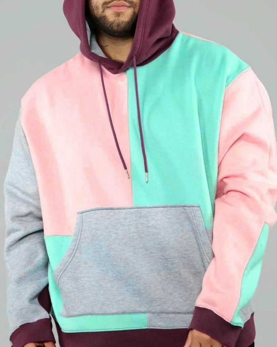 Outerwear | * Men'S Color Block Panel Hoodie