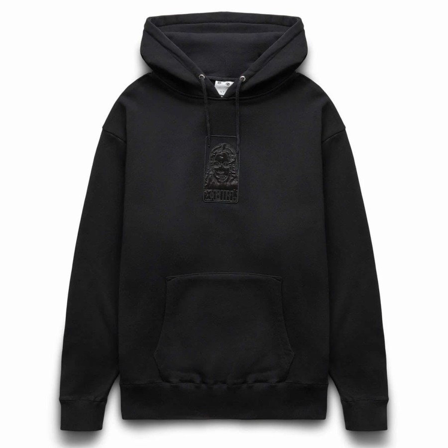 Women'S | * Satin Patch Sweat Hoodie Black