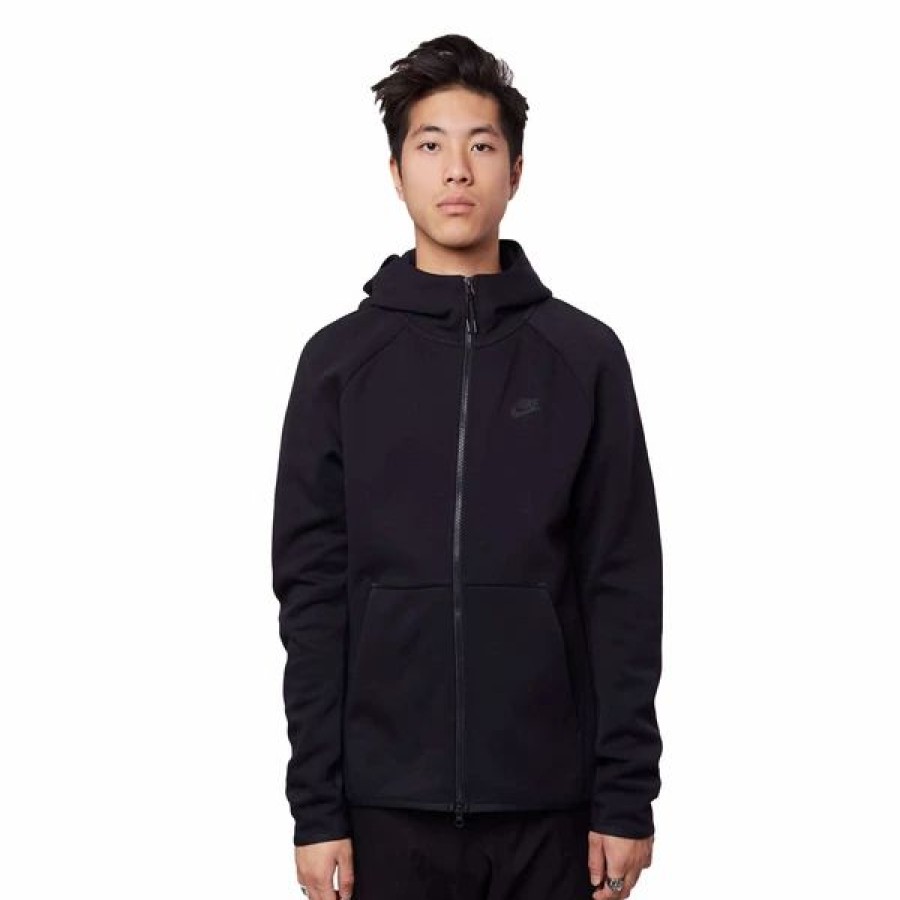 Mens Tops | * Nike Sportswear Black/Black Tech Fleece Full-Zip Hoodie (928483 010) 4Xl