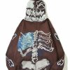 Outerwear | * Men'S Skull Bones Pattern Zip Hoodie