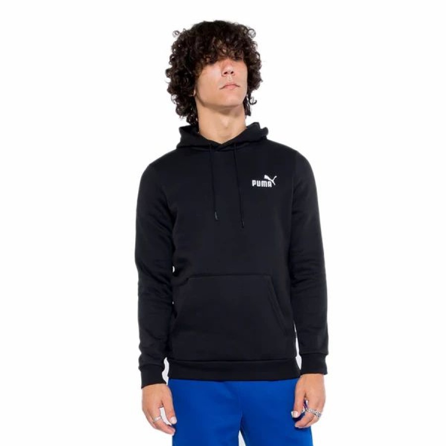 Mens Tops | * Men'S Puma Black Ess+ Embroidery Logo Hoodie S