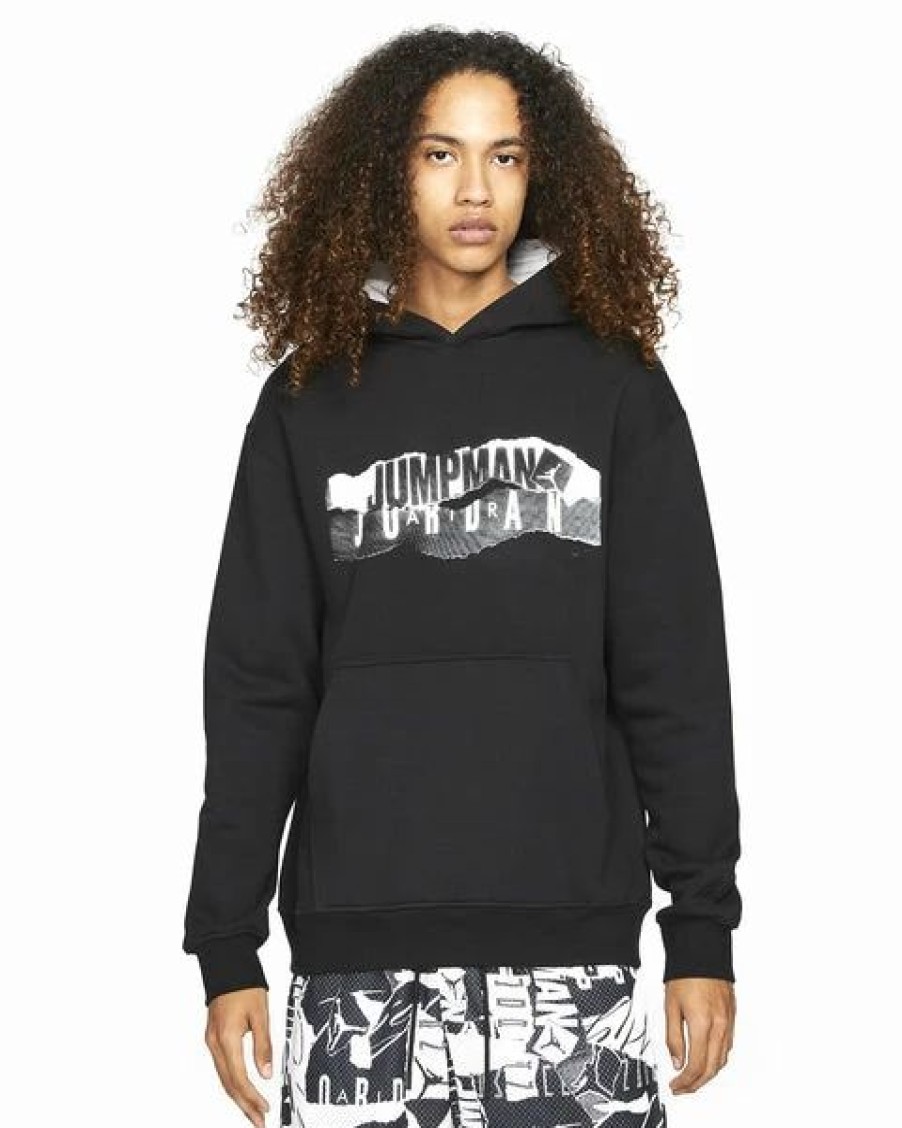 Mens Tops | * Men'S Jordan Jumpman Black Essentials Graphic Hoodie (Dh5481 010) S