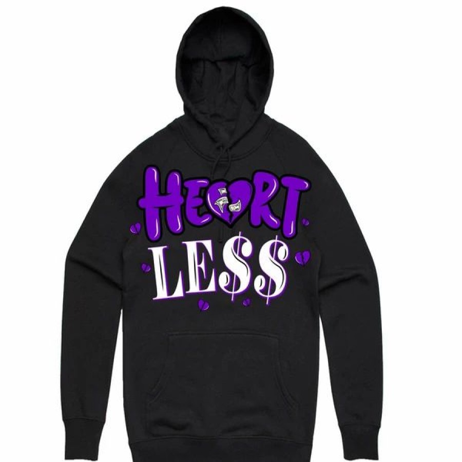 Mens Tops | * Men'S Planet Of The Grapes Black/Purple Heartless Hoodie S