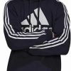 Mens Tops | * Men'S Adidas Ink/White 3-Stripes Fleece Hoodie S