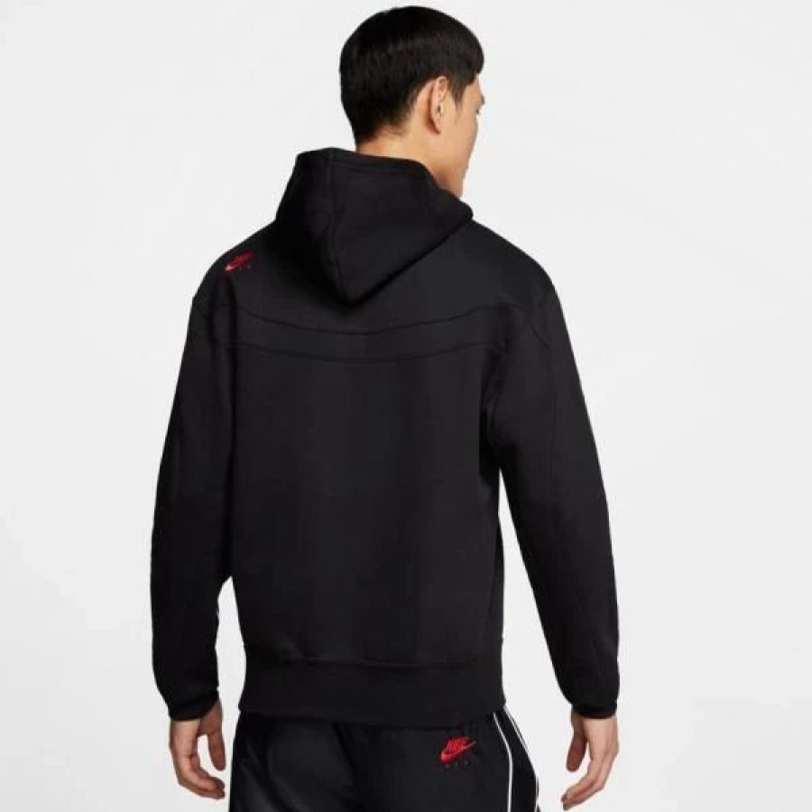 Mens Tops | * Jordan Black/White/Gym Red Legacy Aj5 Pullover Hoodie S