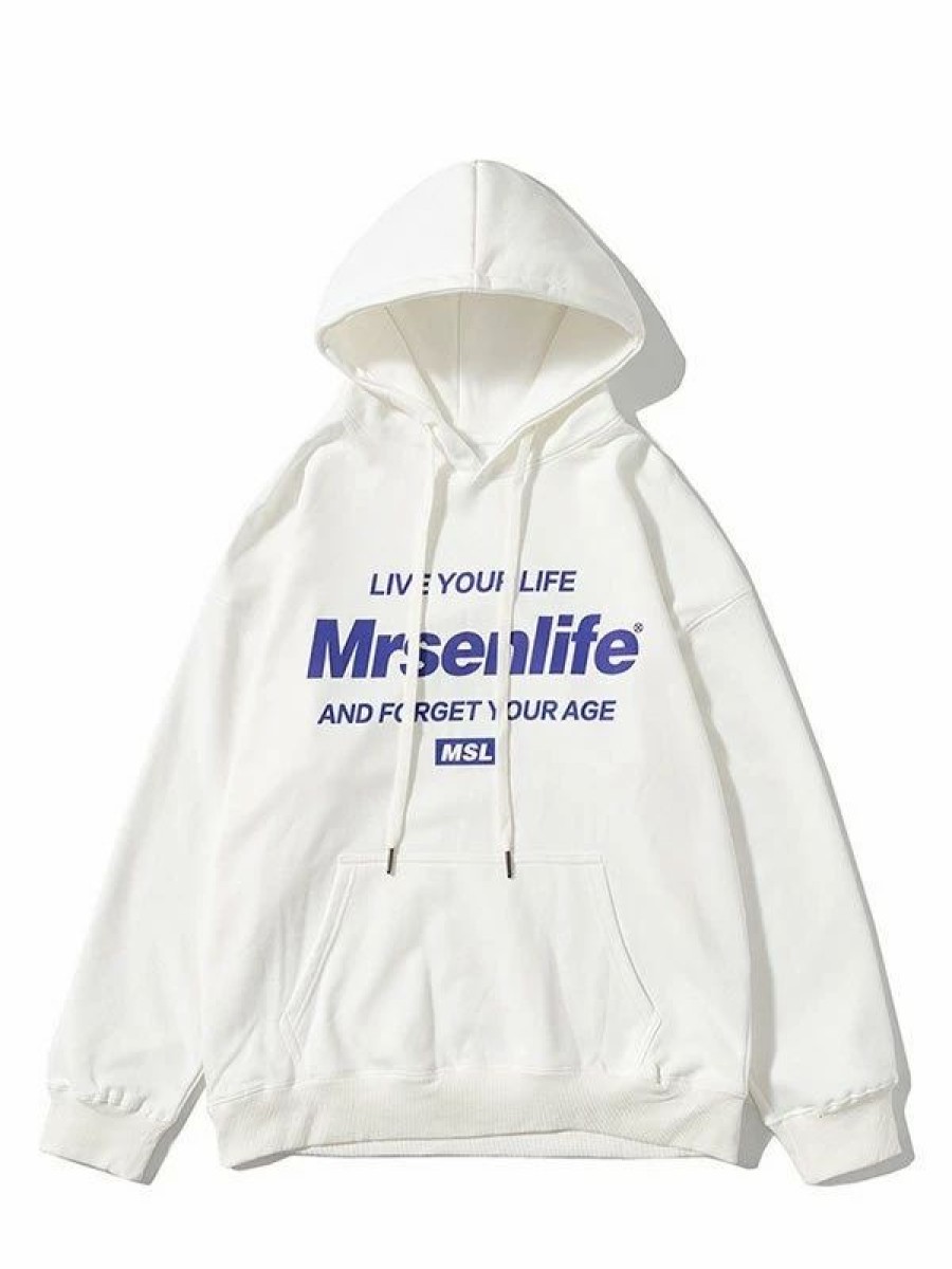 Outerwear | * Uni Slogan Print Hoodie