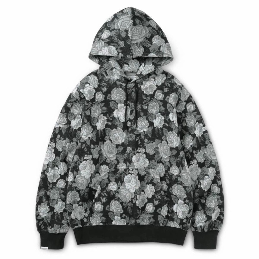 Hoodies & Sweatshirts | * Jacquard Flower Hoodie Black