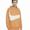 Mens Tops | * Men'S Nike Hot Curry/Pearl White Sportswear Swoosh Tech Fleece Pullover Hoodie M