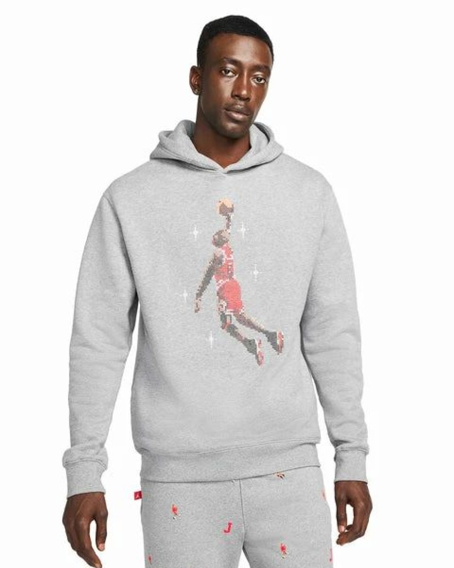 Mens Tops | * Men'S Jordan Carbon Heather Essentials Graphic Hoodie S