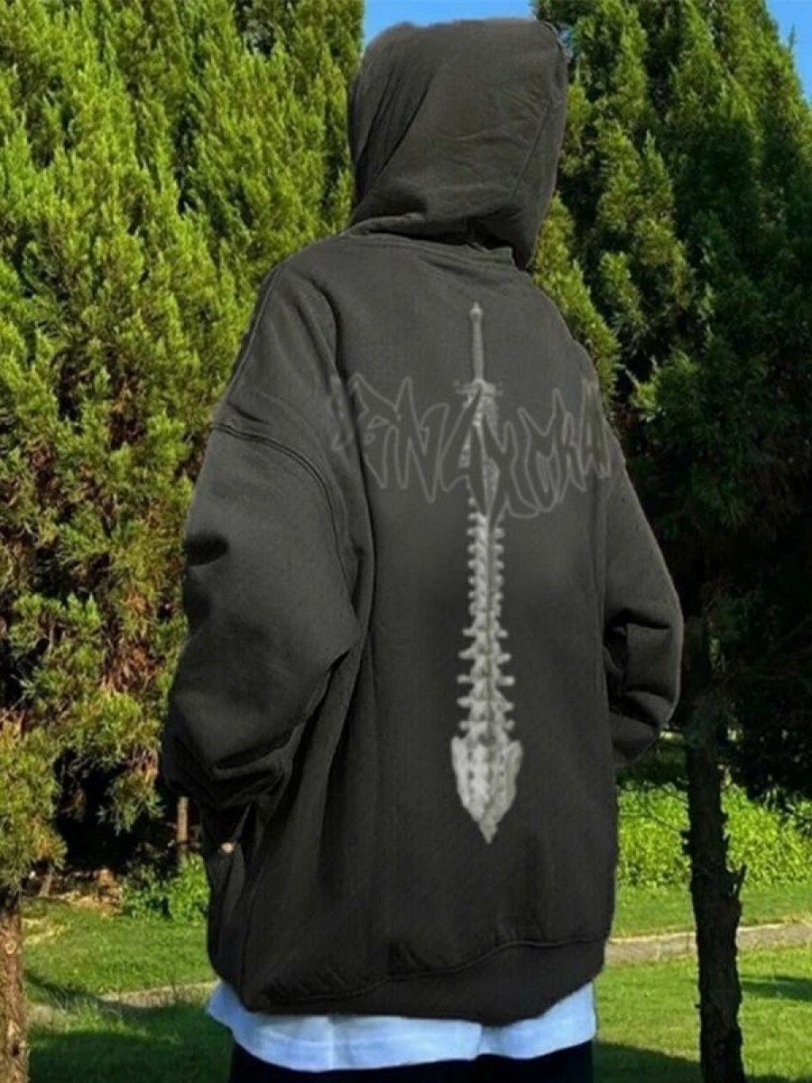 Outerwear | * Men'S Punk Pullover Graphic Hoodie