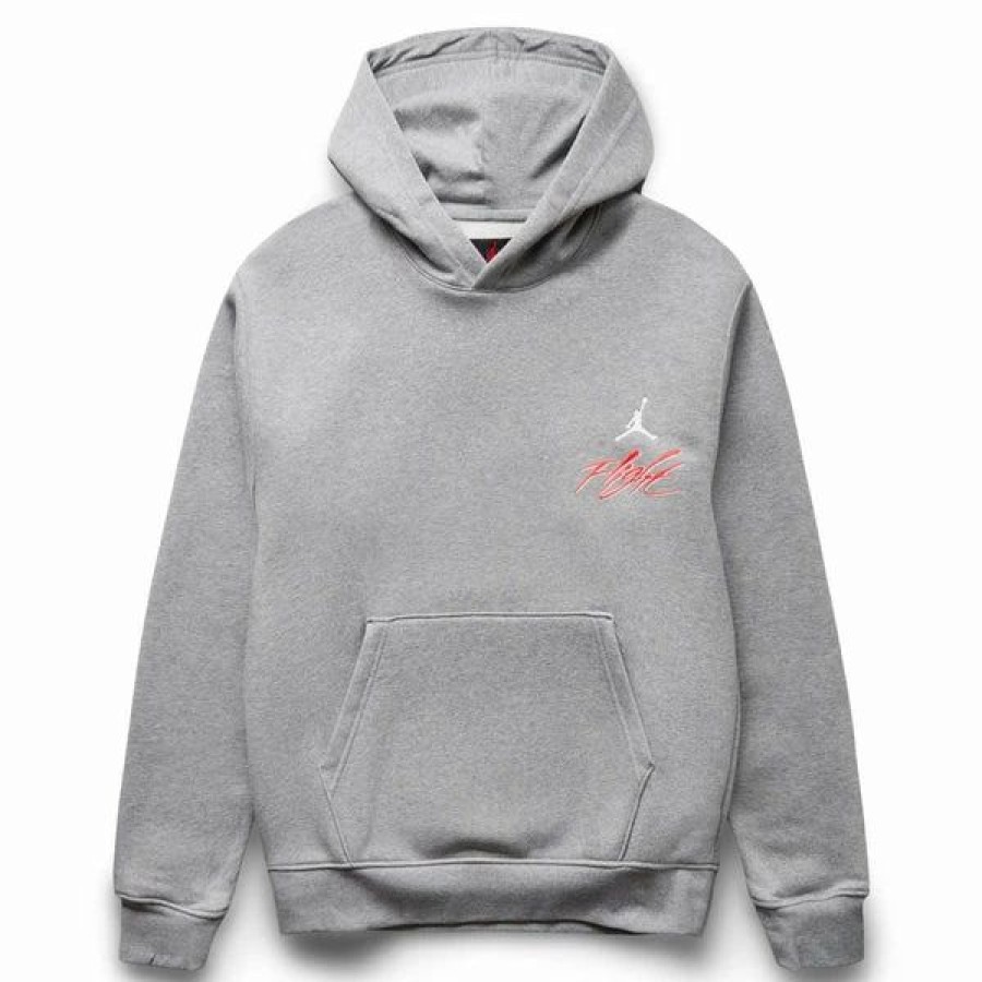 Mens Tops | * Men'S Jordan Carbon Heather Graphic Fleece Pullover Hoodie (Dq7505 091) S