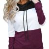 Outerwear | * Colorblock Casual Long Sleeve Hoodie