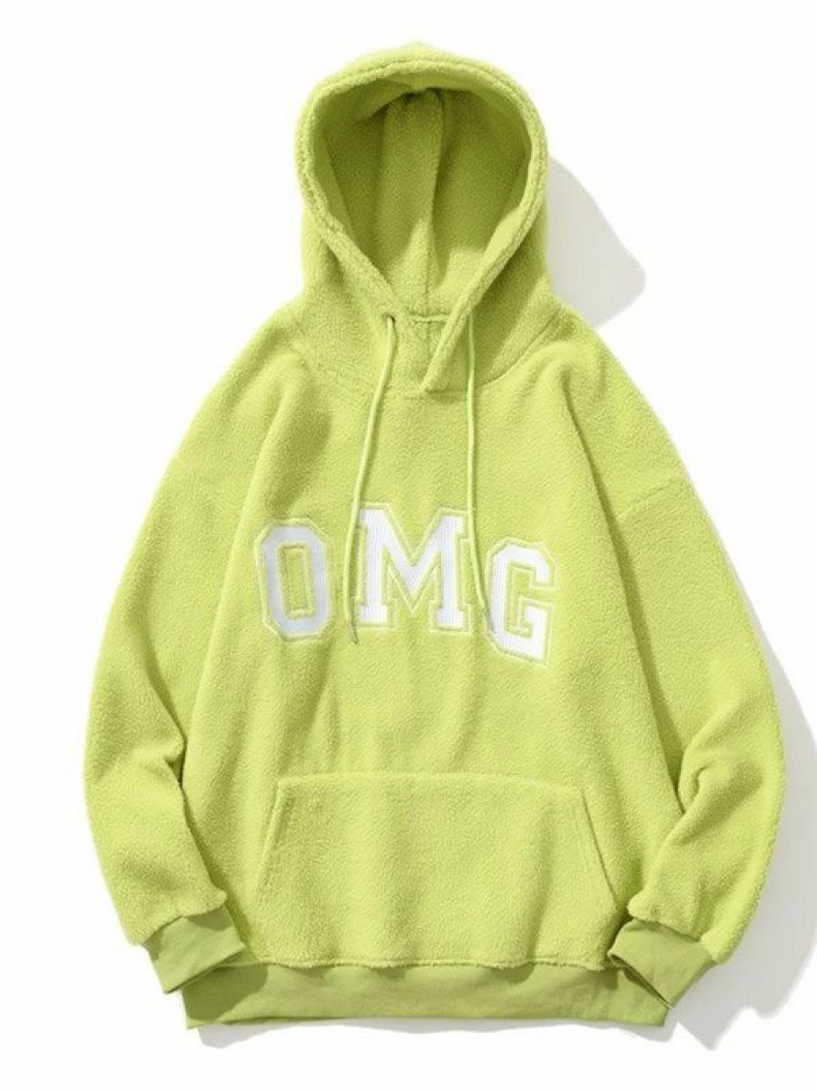 Outerwear | * Men'S Letter Print Fleece Hoodie