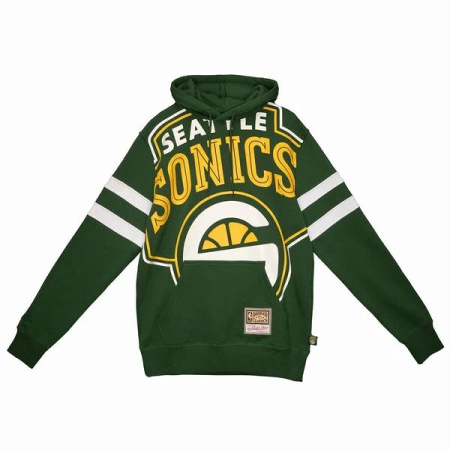 Mens Tops | * Mitchell & Ness Green/Gold Nba Seattle Supersonics Substantial Fleece Hoodie S