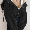 Outerwear | * Oversize Cropped Zip Up Hoodie