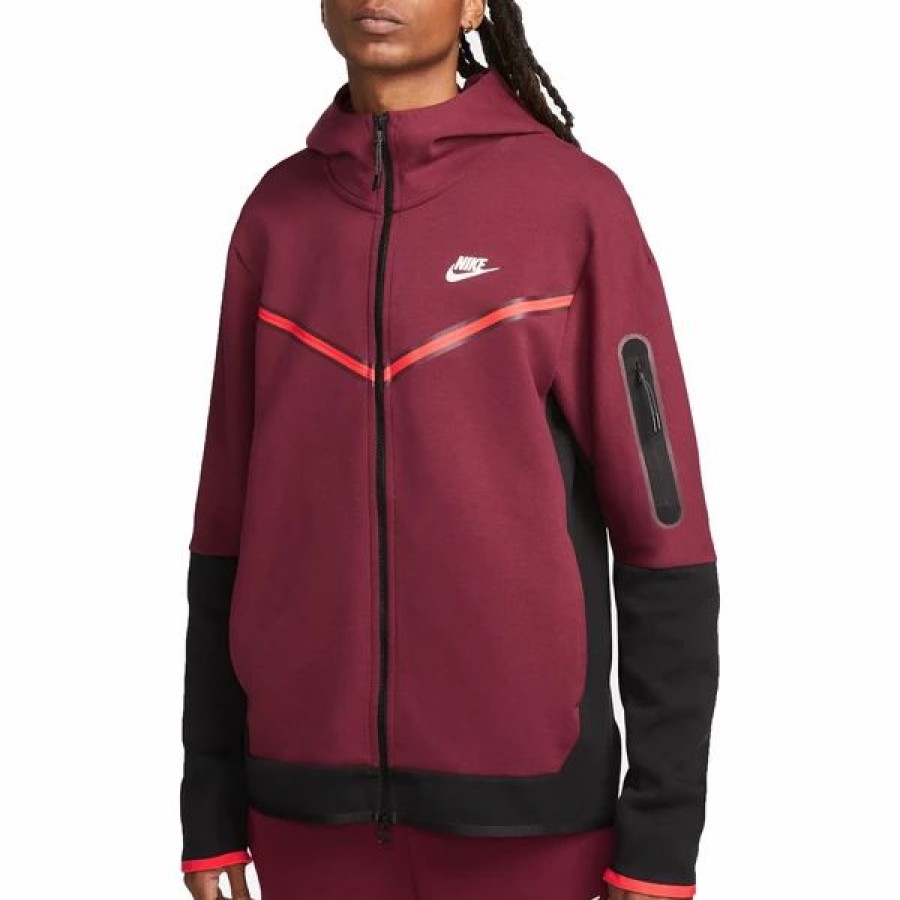 Mens Tops | * Men'S Nike Sportswear Dark Beetroot Tech Fleece Full-Zip Hoodie (Cu4489 639) Xs