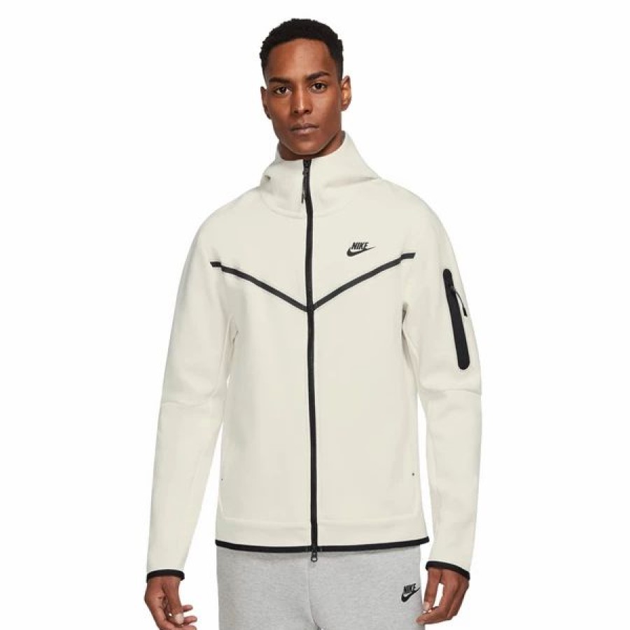 Mens Tops | * Men'S Nike Sportswear Phantom/Black Tech Fleece Full-Zip Hoodie (Cu4489 072) S