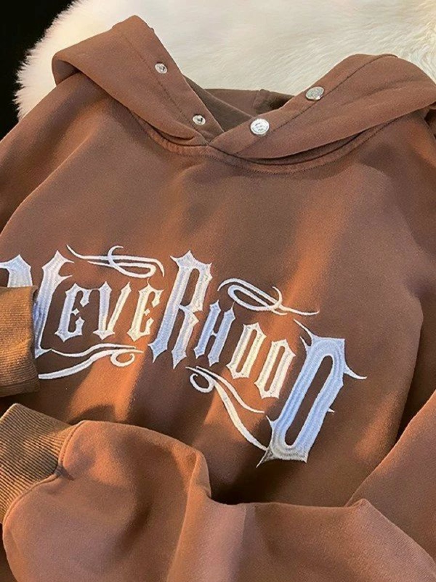 Outerwear | * Men'S Demon Horn Buttoned Pullover Hoodie